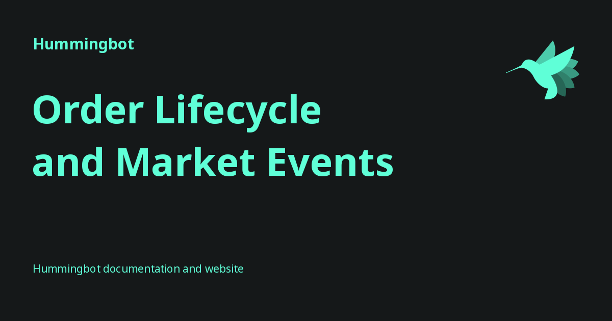 Order Lifecycle and Market Events - Hummingbot